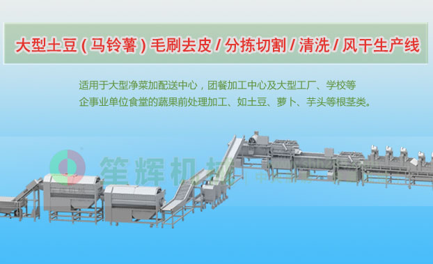 北宁连续式土豆去皮清洗切割风干生产线